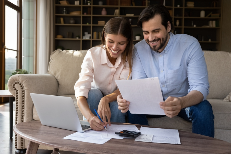 couple reviewing insurance